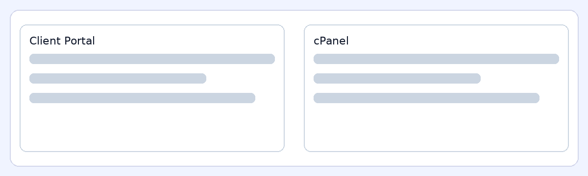 Client Portal vs cPanel visual