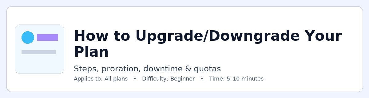 How to Upgrade/Downgrade Your Plan