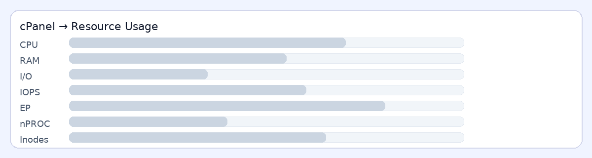 cPanel → Resource Usage overview