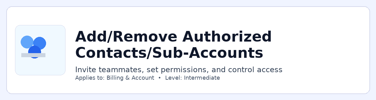Sub-accounts and contacts in the Client Portal